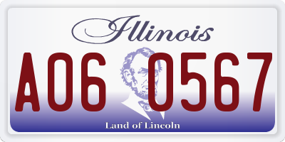 IL license plate A060567