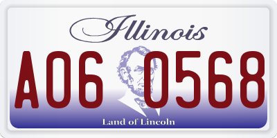 IL license plate A060568