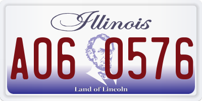 IL license plate A060576