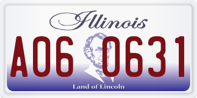 IL license plate A060631