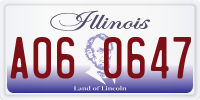 IL license plate A060647
