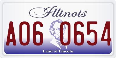 IL license plate A060654