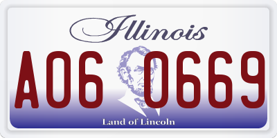 IL license plate A060669