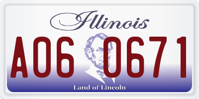IL license plate A060671
