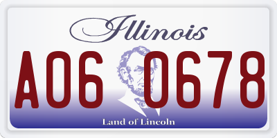 IL license plate A060678