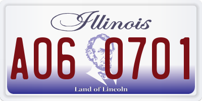 IL license plate A060701