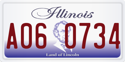 IL license plate A060734