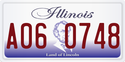 IL license plate A060748