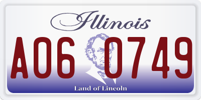 IL license plate A060749