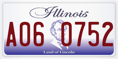 IL license plate A060752