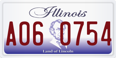 IL license plate A060754
