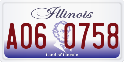 IL license plate A060758