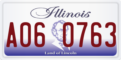 IL license plate A060763