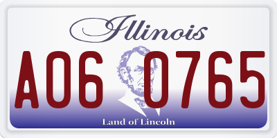 IL license plate A060765