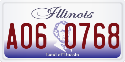 IL license plate A060768