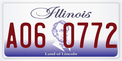IL license plate A060772