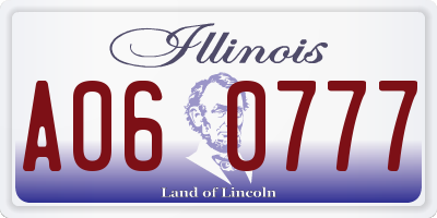 IL license plate A060777