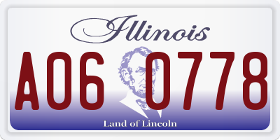 IL license plate A060778