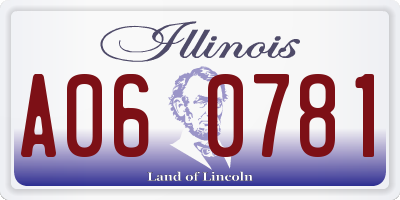 IL license plate A060781