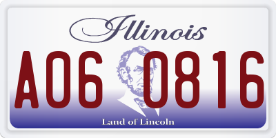 IL license plate A060816