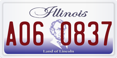 IL license plate A060837
