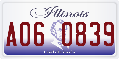 IL license plate A060839
