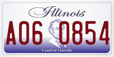 IL license plate A060854