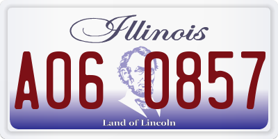 IL license plate A060857