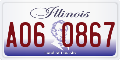 IL license plate A060867