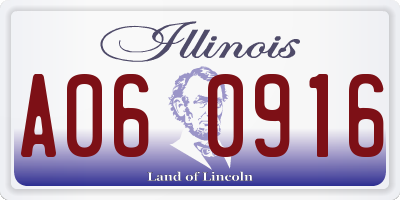 IL license plate A060916