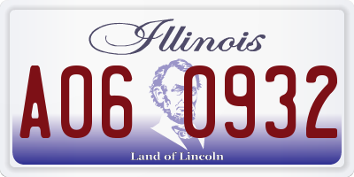 IL license plate A060932
