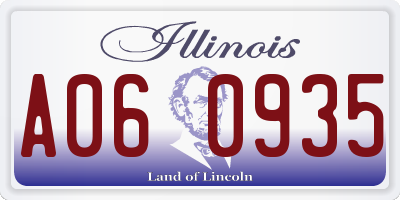 IL license plate A060935