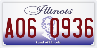 IL license plate A060936