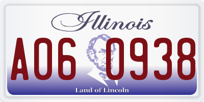IL license plate A060938