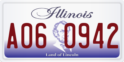 IL license plate A060942