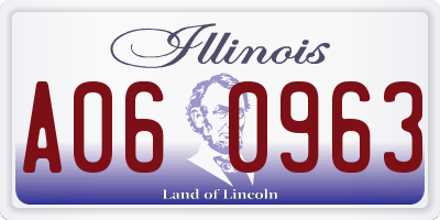 IL license plate A060963