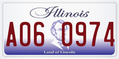 IL license plate A060974