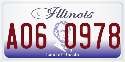 IL license plate A060978
