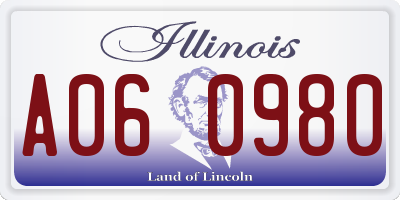 IL license plate A060980