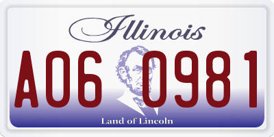 IL license plate A060981