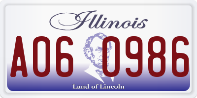 IL license plate A060986