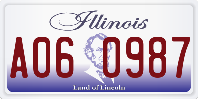 IL license plate A060987