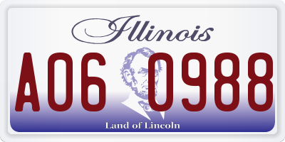 IL license plate A060988