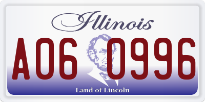 IL license plate A060996