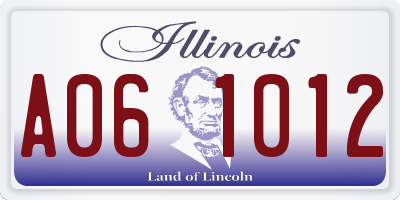 IL license plate A061012