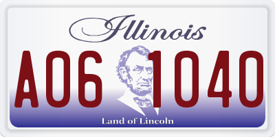 IL license plate A061040