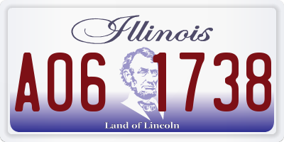 IL license plate A061738