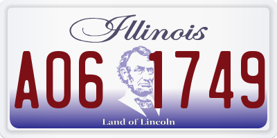 IL license plate A061749