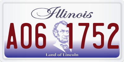 IL license plate A061752
