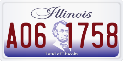 IL license plate A061758